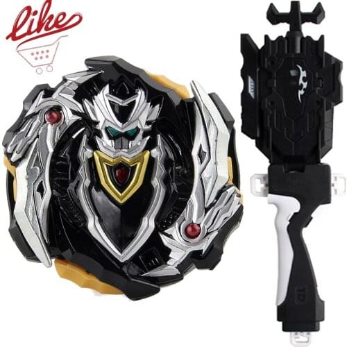 Laike Burst B00-129 CHO-Z Achilles Super Z Black B129 Spinning Top with Launcher Handle Set Toys for Children