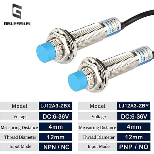 LJ12A3-4-Z/BX Proximity Switch LJ12A3-4-Z/BY Inductive Proximity Sensor Detects NPN/PNP Mechanical Equipment DC6-36V 2mm