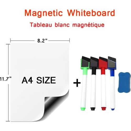 Magnetic Whiteboard Sticker Calender Planner Soft White Board Marker Eraser Drawing Fridge Magnet Drawing Board for Wall A4 Size