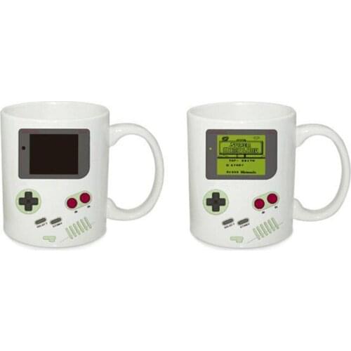 Color Changing Porcelain Mug Heat Sensitive Funny Game Console Pattern Mug 330ml Ceramic Coffee Tea Mug Heat Changing Mug