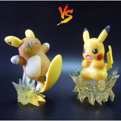 Pokemon Sun and Moon Psychium Z Raichu VS Thunderbolt Pikachu Cute Action Figure Ornament Toys