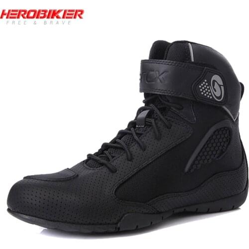 Motorcycle Boots Summer Mesh Men Unisex Moto Shoes Motocross Off-Road Racing Boots Moto Boots Motorbike Black White
