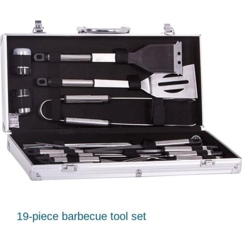 Stainless Steel Combination BBQ Tool Set Picnic Utensils Barbecue Accessories Outdoor Camping Barbecue Supplies Full Set