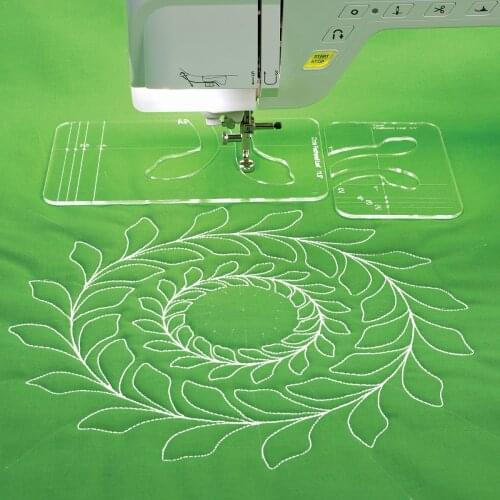Circle Wreath Feathered Leaf Templates Expansion set for demestic sewing machine # YY02 # 1set = 2pcs