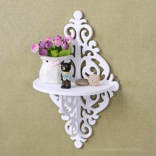 New European Style Wall Shelf White Sharp Point Storage Board Wall Bedroom Wall Storage Rack Decorative Flower Rack