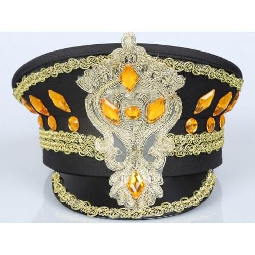 New military camouflage large officer cap COS bar ds costumes cap accessories handmade hat