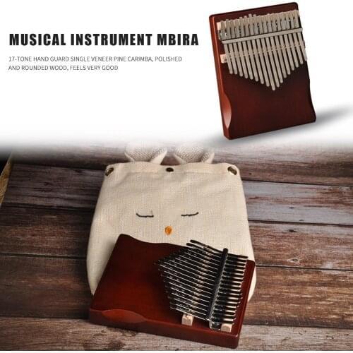 Pine Wood Thumb Piano Mbira 17 Keys Multi-functional Practical Durable Convenient Kalimba with Tuning Tool Sticker Sheet Music