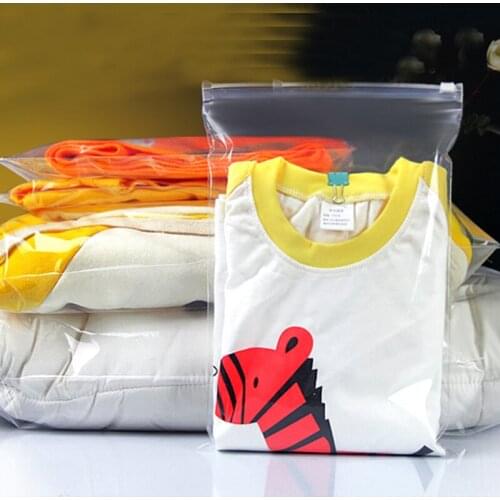 New 50pcs/lot 14cm*20cm*120mic Clothes Zip Lock Plastic Bag Clear Resealable Bag Transparent Plastic Storage Bag Self Seal H1004