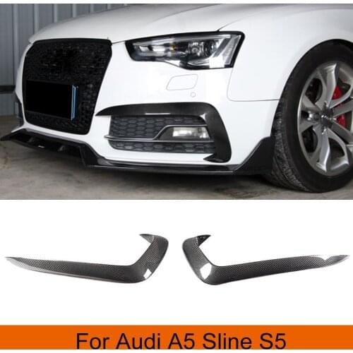 Front Bumper Fog Lamp Fins Vent Trims Decoration for Audi A5 Sline S5 2012 - 2016 Fog Light Eyebrow