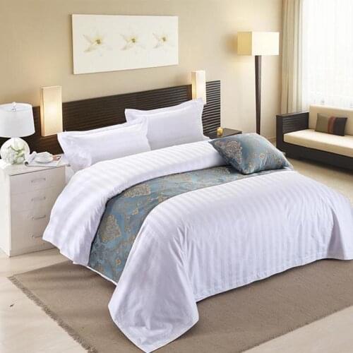 Five-star hotel bedding 40 cotton four-piece hotel linen white satin quilt cover