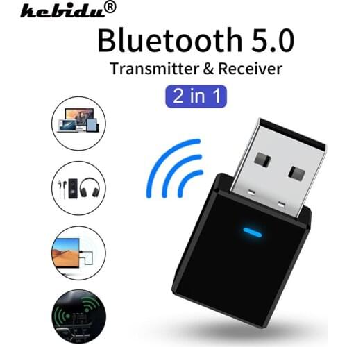 Kebidu Bluetooth 5.0 Receiver Transmitter Mini Stereo Bluetooth AUX RCA USB 3.5mm Jack Audio Wireless Adapter For TV PC Car Kit