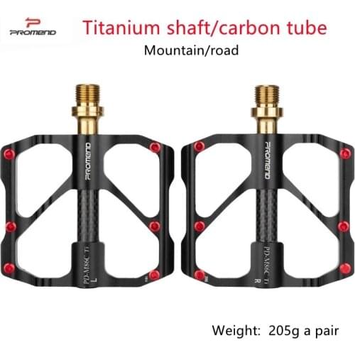 Promeno Titanium Bicycle Pedal Titanium Shaft Carbon Tube Bicycle Pedal 86T Mountain Bike 3 Palin Pedal Road Bike Riding Pedal