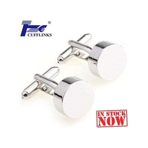 Siver Round Metal Cufflink Cuff Link 2 Pairs Free Shipping