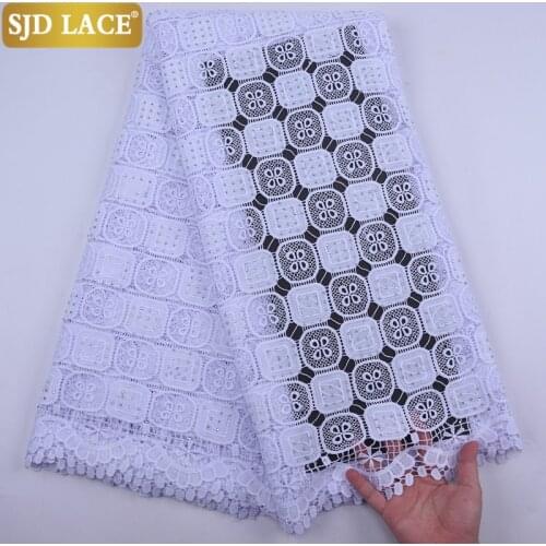 SJD LACE Hot Sale African Lace Fabric High Quality Water Soluble Guipure Cord Lace Cutot Design For Nigerian Wedding Party A2030
