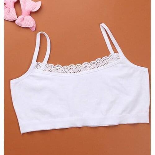 Girl Sport Bra Breast Care Girl Bra 6-12 Years Hipster Cotton Teens Teenage Underwear Summer Kids Lace Vest Young TOPS