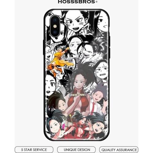 Momo yaoyorozu My Hero Academia Glass Soft silicone Phone Case Shell For iPhone 5 5S SE 6 6S 7 8 Plus X Xr Xs 11 Pro Max