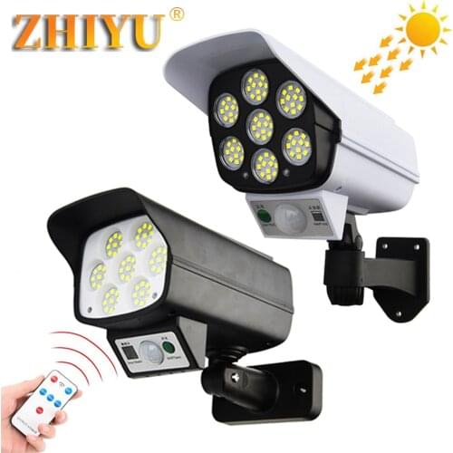 XIWANGFIRE Outdoor Solar Light 77 LED Vvirtual Camera Light Motion Sensor Waterproof Solar Street Light Garden Decoration
