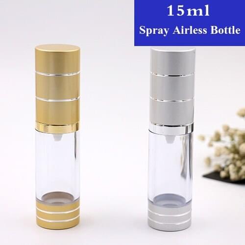 15ml 1/2/5/10/20/30pcs/lot Vacuum Spray Bottle Mist Small Sprinkling Cosmetics Bottle Airless Spray Sample AS Packaing Bottle
