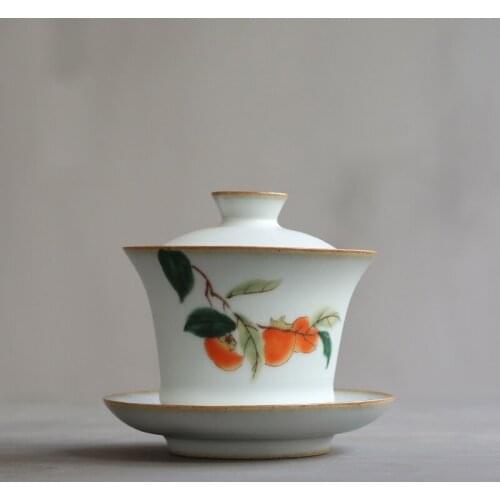 160ml Vintage Ru Kiln Porcelain Gaiwan Chinese Ceramic Kung Fu Tea Set Teapot Household Tea Bowl Drinkware Tea Pots Teacup Decor