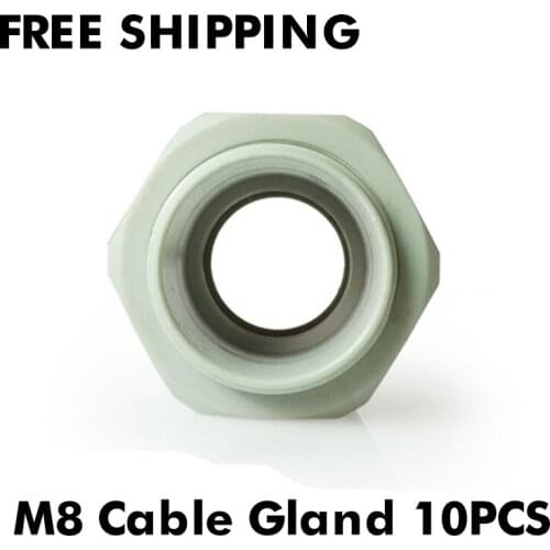 Waterproof IP68 prensaestopas Cable Gland 10pcs Cable entry Strain Relief Cord Grip M8 Grey Black Plastic Nylon