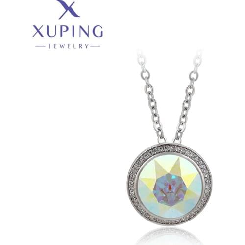 Xuping Jewelry Fashion Big Round Crystals Pendant Neckalce for Wedding Party Gifts 40127