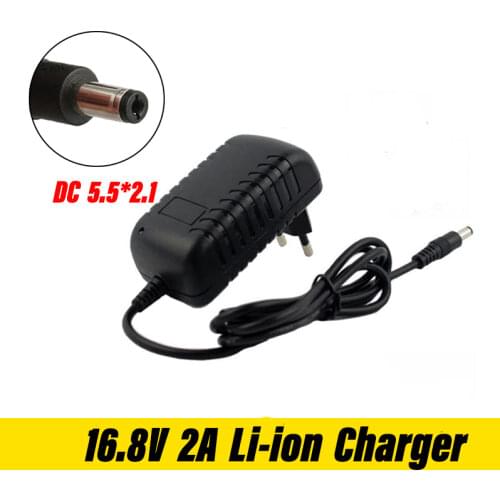 16.8V 2A Screwdriver Charger for 18650 Lithium Battery 14.4V 4Series Lithium li-ion Battery Wall Charger AC 100V-240V EU/US Plug