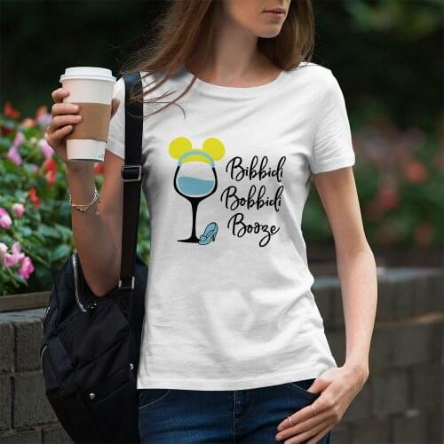 Wine Glass Princess Women T-shirts Disney Cartoon Series Short Sleeve Harajuku Tshirts Summer New Products Dropship Comfortable