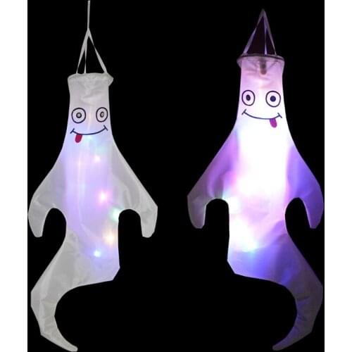 1Pcs Halloween Decoration Ghost Glowing Ghost Flag Haunted House Halloween party Decor Horror Decor With battery