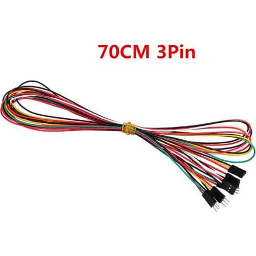 10pcs/lot 70cm 3pin Breadboard Jumper Wires M-M Male to Female F-F 2.54mm AWG24 DuPont Cable Line for UNO R3 Kits