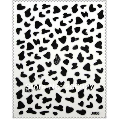 2PCS JH-08 Black&Silver High Quality Nail Art Cute Cartoon Sticker Nail Art Sticker