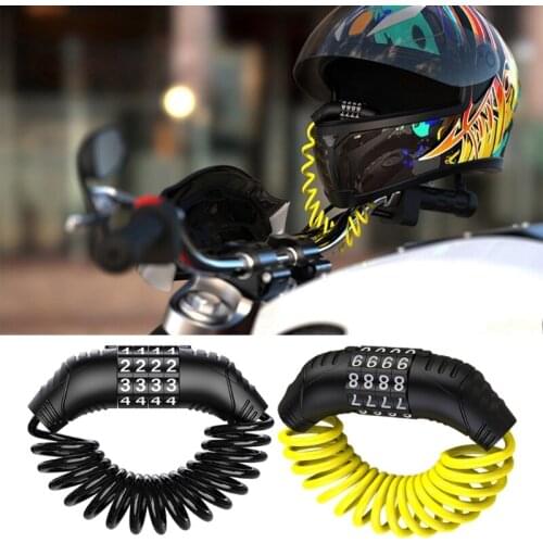 2021 New Helmet Chain Lock for Scooter Motorcycle Bike Lock Cable 4-digit Password Combin