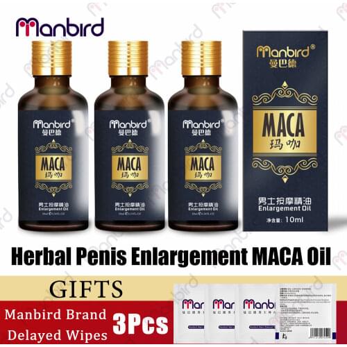 3Pcs Penis Enlargement Developed Sex Delay Essential Oil Dick Growth Thicken Stronger MACA Fast Effective Erection Lube for Men