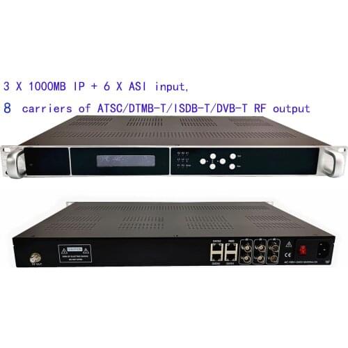 2 X 1000MB IP, 8 carriers of DVB-T/C QAM digital modulator, giga IP to DVB-T/C QAM modulator, QAM digital catv modulator