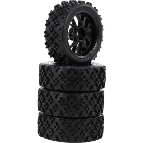 4pcs/set RC Rubber Tires Star Word Fetal Flower Off-road Wheel Rim And Tires For 1:10 Racing Off Race Car Accessories