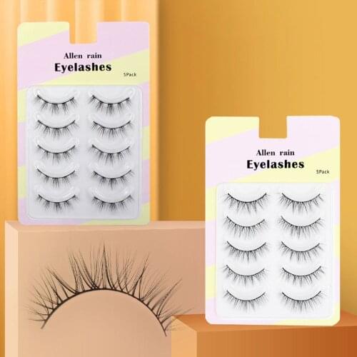 5 Pairs/set 3d Natural Realistic False Eyelashes Curling Matte False Eyelashes Professional Makeup False Eyelashes