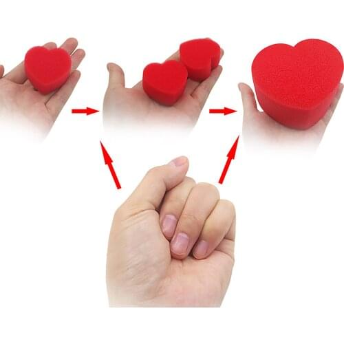 5pcs Magic Sponge Ball Magic Red Sponge Heart Love Balls Illusion Magic Tools Street Close-up Stage Finger Magic Trick Props Toy