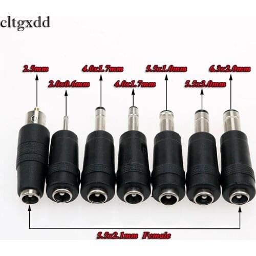 Cltgxdd 5.5x2.1mm Female to 5.5*2.5mm 2.0*0.6 4.0*1.7 5.5*1.0 5.5x3.0 6.3x2.0 mm Male DC Power Jack Connector Adapter For Laptop