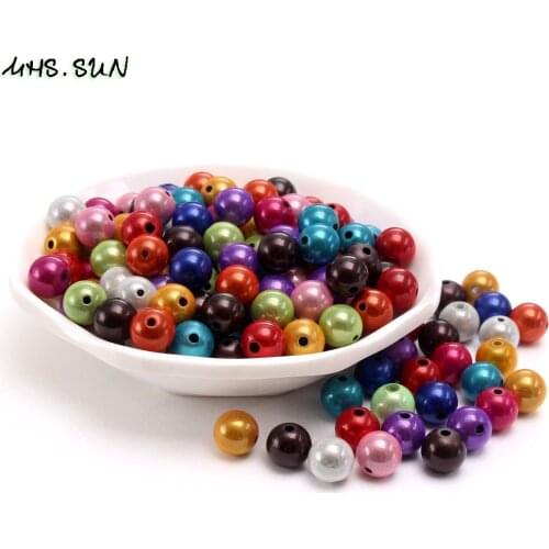 MHS.SUN 8MM Mixed Colorful Miracle Acrylic Beads Loose Round Beads Fashion Chunky Jewelry DIY Accessories New