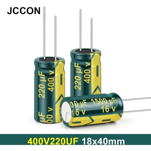 JCCON Aluminum Electrolytic Capacitor 400V220UF 18x40 High Frequency Low ESR Capacitors