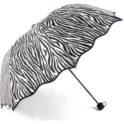 Aurora vinyl zebra stripes LM202 umbrella UV umbrella folded umbrella advertising umbrella