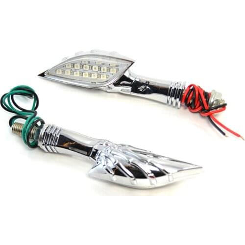 BJMOTO Cool Skull Universal Motorcycle Accessories Turn Signal Indicators Lights Bike Blinker Indicador Flasher For Suzuki Honda