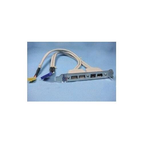 Host Case Dual USB 2.0 + 2-Port Firewire IEEE 1394 Expansion Rear Panel Bracket Data Cable Cord PC DIY