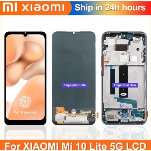 Super Amoled Screen For Xiaomi MI 10 Lite 5G Display 10 Touch Screen Replacement Repair Parts For MI10 Lite 5G Global lcd