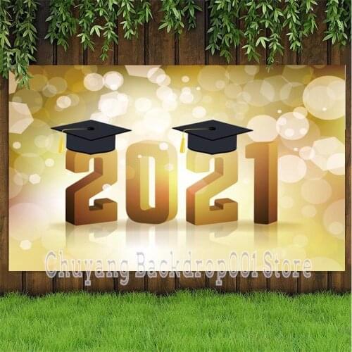 Graduation Backdrop Back To School Balloon Glitters Bachelor Cap Party Photography Background For Photo Studio Props