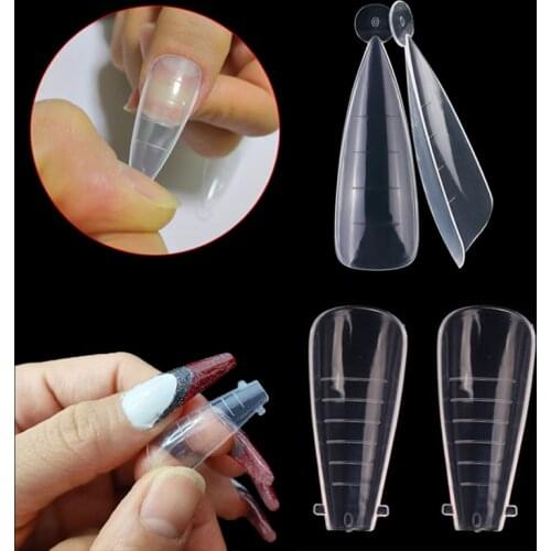 120PCS Quick Building Nail Mold Tips Nail Art Uv Extend Gel Nail Extendions Tool Dual Forms Nails Upper Forms Almonds
