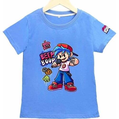 Interesting Game Friday Night Funkin Printed T-shirts, Boys and Girls Summer Cotton Sweatshirt Leisure Short Sleeve T-shirt Coat