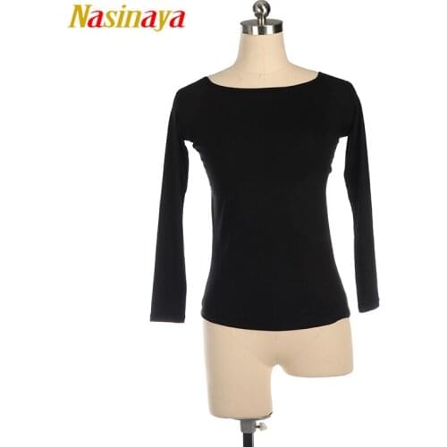 Customized Figure Skating T shirt Tops for Girl Women Adult Training Competition Patinaje Ice Gymnastics modal long sleeve 1