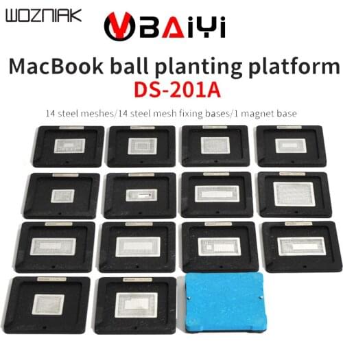 DS-201A BGA Reballing Stencil Soldering Tool Kit For Macbook Air/Pro For MacBook BGA CPU SMC RMA NAND WIFI Power Chip Steel mes