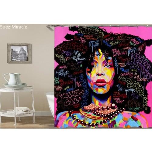 Freedom Painted beauty Carnival decor waterproof Bathroom colorful Shower curtain