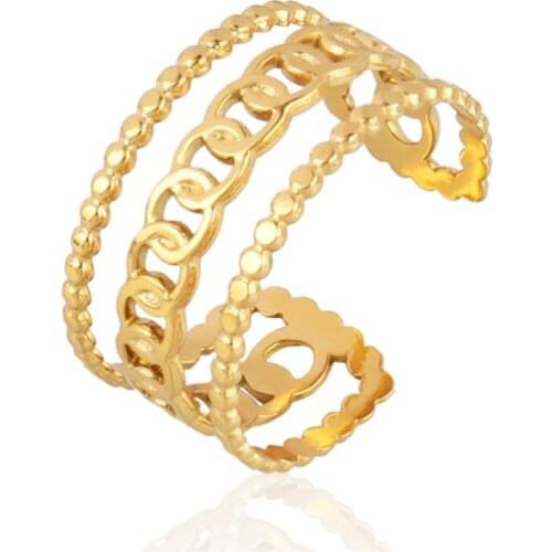 Ring For Women Statement Stainless Steel Ring Womens Punk Open Finger Gold Color Geometry Rings Jewelry Gift